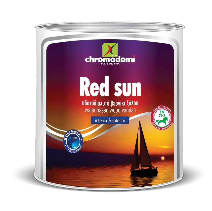 ხის ლაქი წყლის ბაზაზე, პრიალა WATER RED-SUN CLEAR 0,75LT — ლაქი